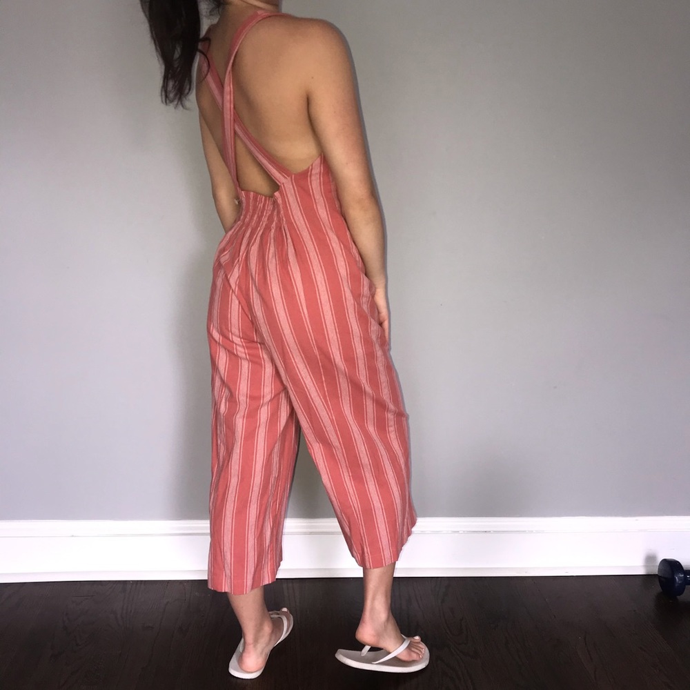 jumpsuit coral&white